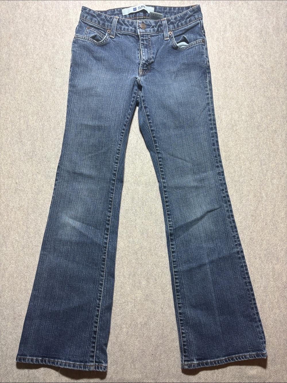 Gap Jeans Women 4 R Boot Cut Long Lean Dark Wash Stretch Denim Trouser 28x30 (7)